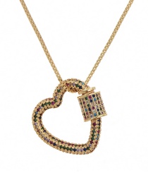 Fashion Golden Cubic Zirconia Love Necklace