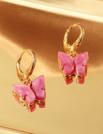 Fashion Red Acrylic Butterfly Alloy Earrings