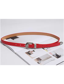 Fashion Red Knotted Thin-edged Belt With Dress