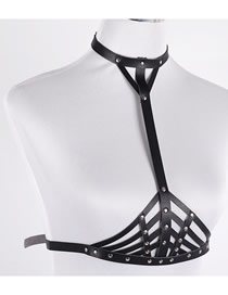 Fashion Black Pu Leather Strap Rivet Strap Single Loop Belt