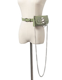 Fashion Green Detachable Chain Large Loop Messenger Belt Belt Bag