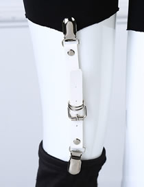 Fashion White Double-headed Duckbill Leather Fun Shape Sock Leg Ring