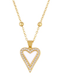Fashion White Love Diamond Drop Bead Necklace