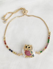 Fashion Golden Cubic Zircon Shell Owl Bracelet