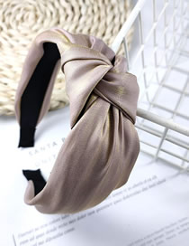 Fashion Beige Fabric Satin Knotted Wide Edge Hoop