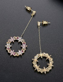 Fashion 18k Gold Gold-plated Pierced Earrings With Fancy Diamonds