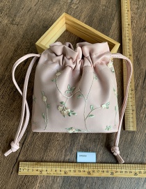 Fashion Pink Pu Embroidery Bucket Bag