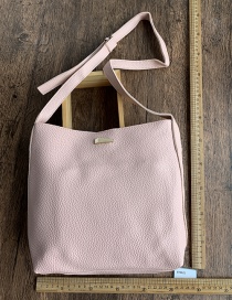 Fashion Pink Pu Bucket Bag Shoulder Messenger Bag