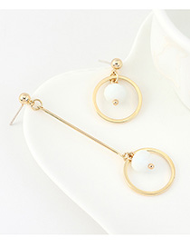 Fashion White Gold-plated Resin Circle Cutout Stud Earrings