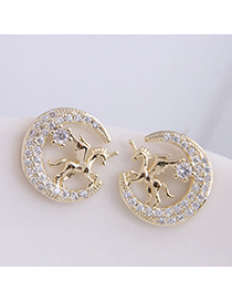 Fashion Golden  Silver Stud Moon Stud Alloy Stud Earrings