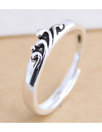Fashion Silver Wave Geometric Open Ring