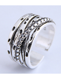 Fashion Silver Cross Geometry Openwork Ring