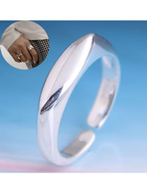Fashion Silver Glossy Geometric Open Ring