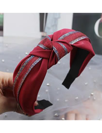 Fashion Maroon Knotted Stitching Color Hairband