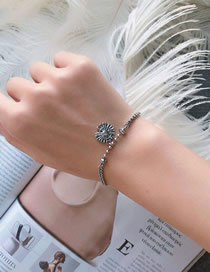 Fashion Silver Imitation Thai Silver Round Chrysanthemum Bracelet