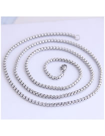 Fashion Silver Stainless Steel Corn Chain Mens Necklace