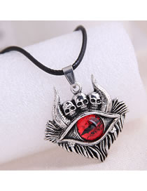 Fashion Red Skull-eye Embossed Mens Necklace