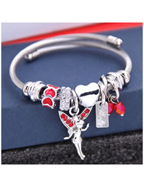 Fashion Red Diamond-shaped Love Angel Geometric Alloy Bracelet