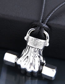 Fashion Silver Gesture Grip Hammer Alloy Mens Necklace