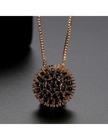 Fashion Black Cubic Zircon Sunflower Necklace