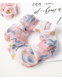 Fashion Pink Flower Cloth Chiffon Bowel Hair Rope