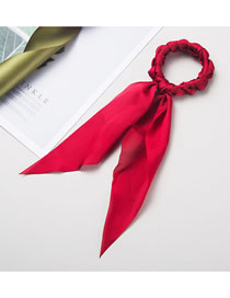 Fashion Red Silk Scarf Ribbon Satin Woven Bowel Hair Rope