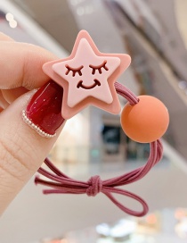 Fashion Deep Bean Paste Shy Expression Pentagram Hit Color Knotted Hair Rope