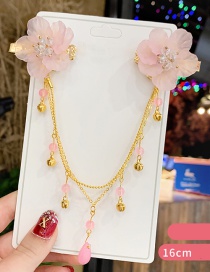 Fashion Pink Flowers Resin Flower Bell Children's Forehead Chain Issue Card