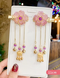 Fashion Pink Purple Resin Flower Bell Long Life Lock Tassel Long Hair Card For Children