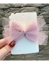 Fashion Pink Striped Lace Bow Child Hair Clip