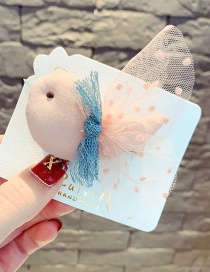 Fashion Pink Bird Net Yarn Hit Color Children's Hairpin