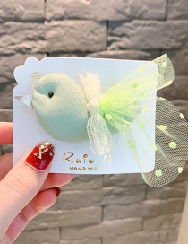 Fashion Green Bird Net Yarn Hit Color Children's Hairpin