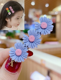 Fashion Blue Gray Series Small Daisy Hit Color Flower Hairpin