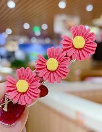 Fashion Watermelon Red Series Small Daisy Hit Color Flower Hairpin