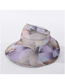 Fashion Purple Big Color Matching Hat With Geometric Top