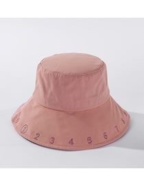 Fashion Light Pink Digital Embroidered Cotton Fisherman Hat