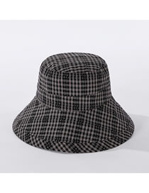 Fashion Black Checkered Foldable Fisherman Hat