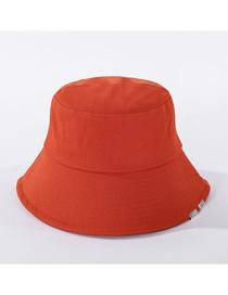 Fashion Orange Pure Color Metal Patch Cotton Fisherman Hat