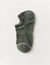 Fashion Dark Green Large Heel Waist Cotton Invisible Socks