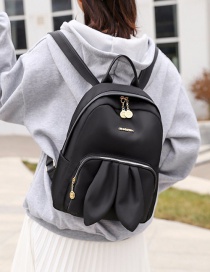 Fashion Black Rabbit Ears Logo Contrast Backpack