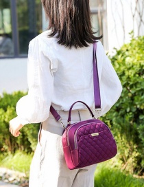 Fashion Purple Waterproof Nylon Cloth Rhombus Diagonal Shoulder Bag