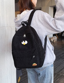 Fashion Black Canvas Embroidered Big Eyes Cute Backpack