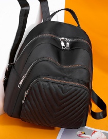 Fashion Black Double Zipper Anti-theft Diamond Backpack