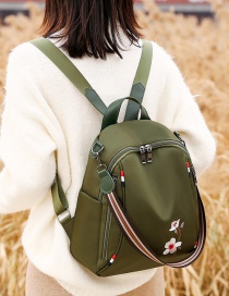 Fashion Green Plum Embroidered Backpack