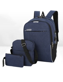 Fashion Blue Letter Print Men's Backpack