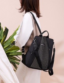 Fashion Black Multifunctional Geometric Studs Backpack
