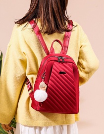 Fashion Red Embroidered Geometric Backpack