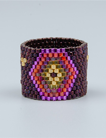 Fashion Color Mixing Beaded Woven Eye Ring