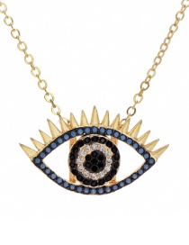 Fashion Golden Cubic Zirconia Eye Necklace