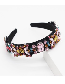 Fashion Black Geotextile Headband With Diamond Fabric